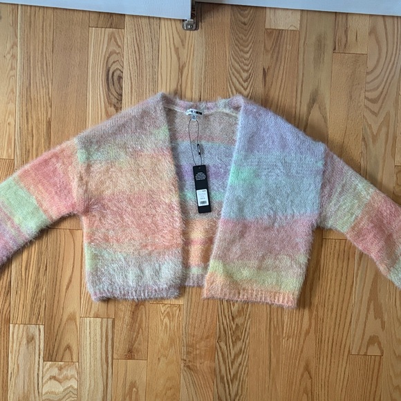 Fashion Nova Sweaters - Fashion Nova Pastel Striped Cardigan